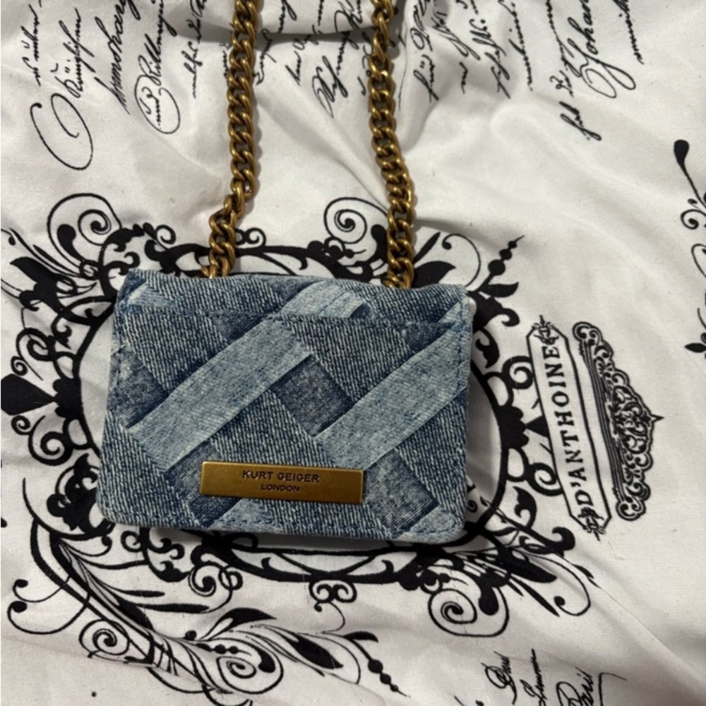 Kurt Geiger Blue Mini Bag with Chain Strap